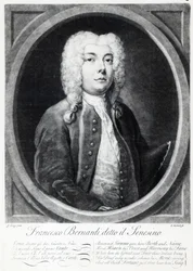 Francesco Bernardi Senesino, grabado por Elisha Kirkall